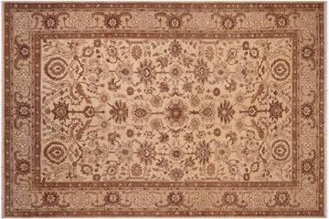 handmade Traditional Kafkaz Chobi Ziegler Tan Lt. Tan Hand Knotted RECTANGLE 100% WOOL area rug 10 x 13